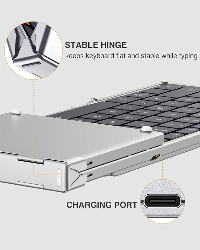 ProtoArc Foldable Bluetooth Keyboard, XK01 Full-Size Portable Keyboard - Image 8