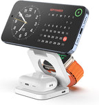 Fast Wireless Charger, Magnetic Foldable 3 in 1 Charging Station by KUXIU