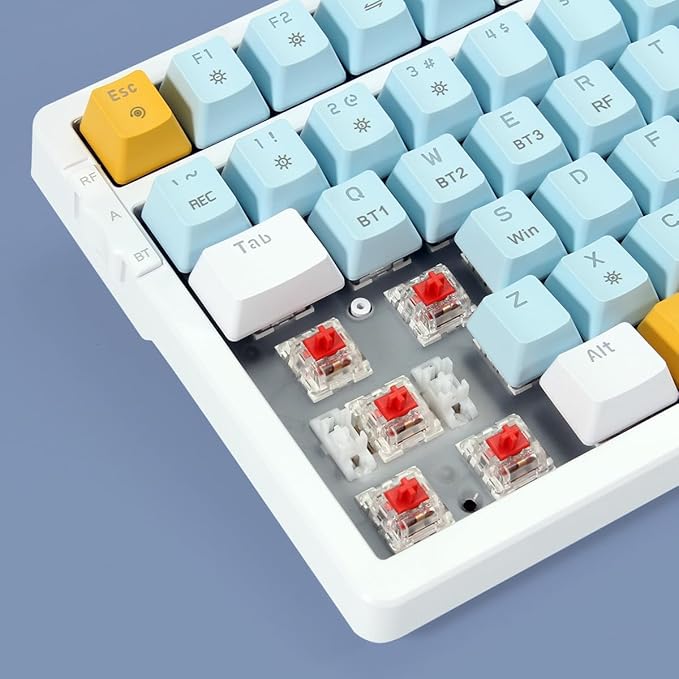 Merdia Wireless Mechanical Keyboard, Triple Mode 2.4G/USB-C/BT Gaming Keyboards - Image 3