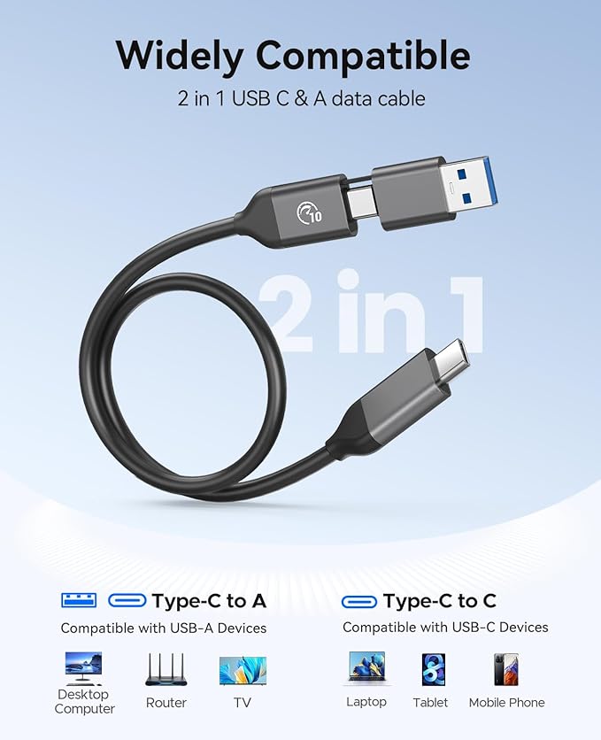 ORICO Portable SSD 1 TB with 2 in 1 USB C Cable, External Solid State Drives - Image 6