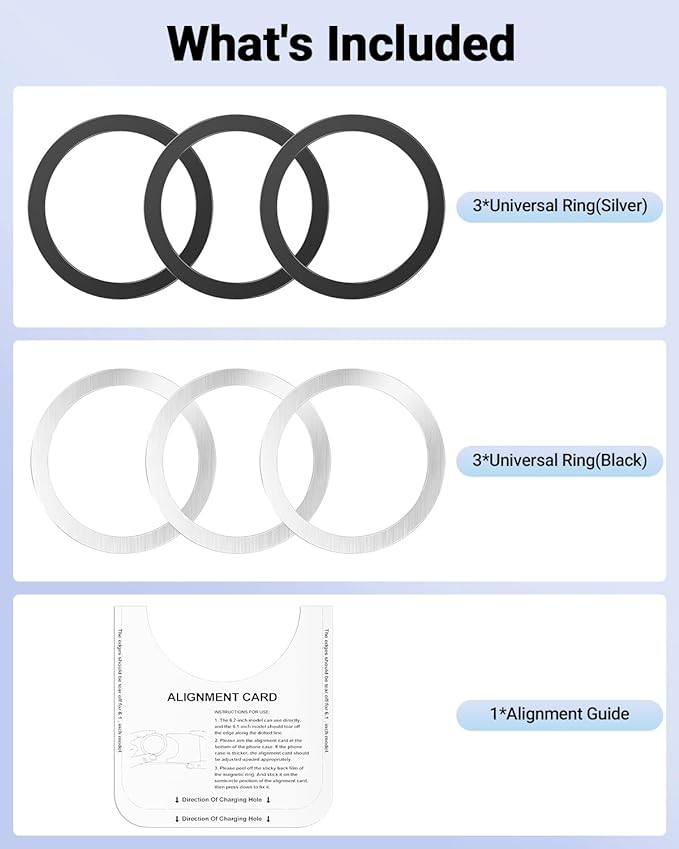 Magnetic Wireless Charging Magsafe Ring-6 PCS, Ultra-Thin Magsafe Sticker - Image 7