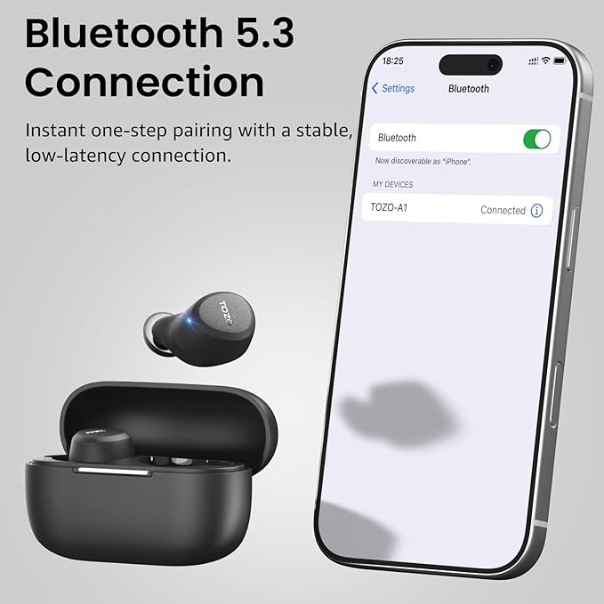 TOZO A1 Wireless Earbuds Bluetooth 5.3 Light Weight in Ear IPX5 Waterproof - Image 9