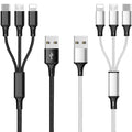 Multi USB Charging Cable 3A, 3 in 1 Fast Charger Cord Connector by Souina