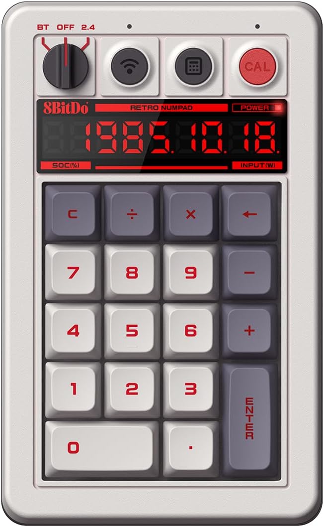 8Bitdo 18 Keys Retro Mechanical Numpad, Supports PC Numpad & Standard by 8BitDo