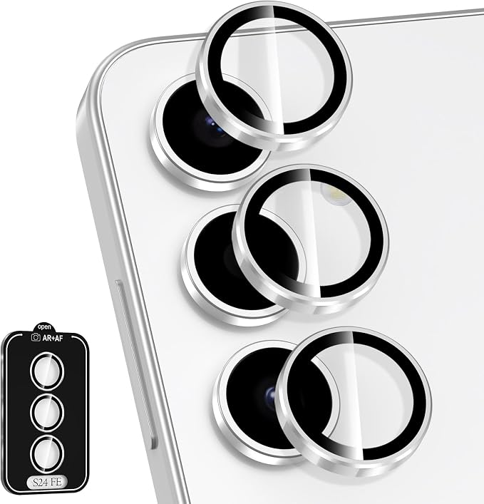 for Samsung Galaxy S24 FE Camera Lens Protector, Individual Metal Ring Tempered by Btscase