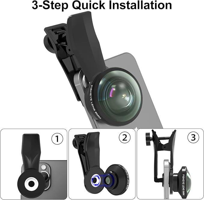 8MM 220°Fisheye Lens for iPhone Android Smartphone, Compatible - Image 5