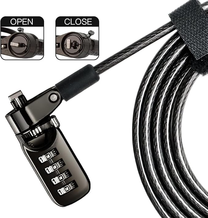 I3C Laptop Cable Lock 4 Digital Combination Lock Security Computer Cable Lock - Image 3
