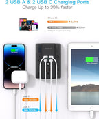 One Beat Surge Protector Wall Outlet Extender, 2 Pack 5 Outlets & 4 USB Ports - Image 5