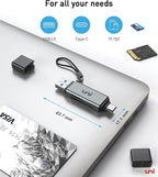 uni SD Card Reader, High-Speed USB C to Micro SD Card Adapter USB 3.0 Dual Slots - Image 7