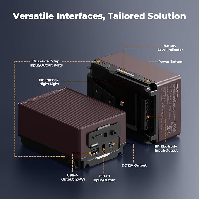 K&F CONCEPT V Mount Battery, 99Wh 6700mAh V-Mount Battery - Image 3