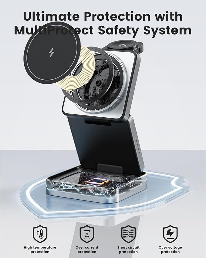 3-in-1 Wireless Charger for iPhone, 15W Fast Wireless Charging Station - Image 3