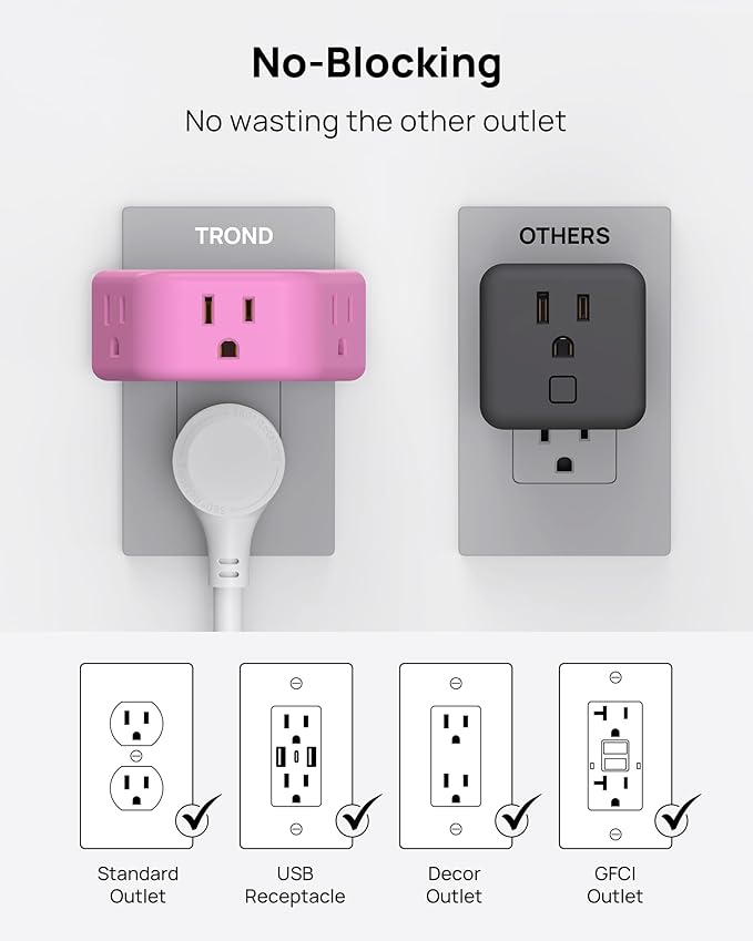 TROND Pink Outlet Extender - Image 4
