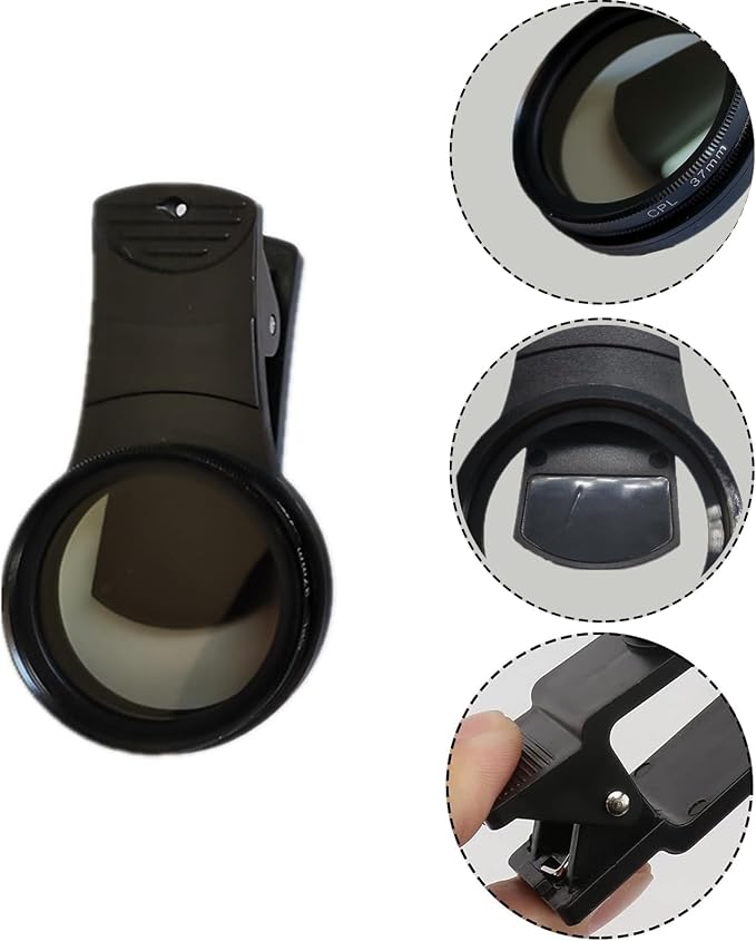 37mm CPL Phone Camera Lens, Clip-On Cellphone Lens CPL Filter Polarizer - Image 3