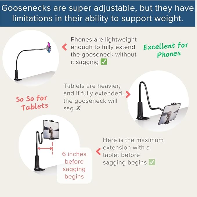 LEVO Clamping Gooseneck Phone and Tablet Mount Holder - Image 2