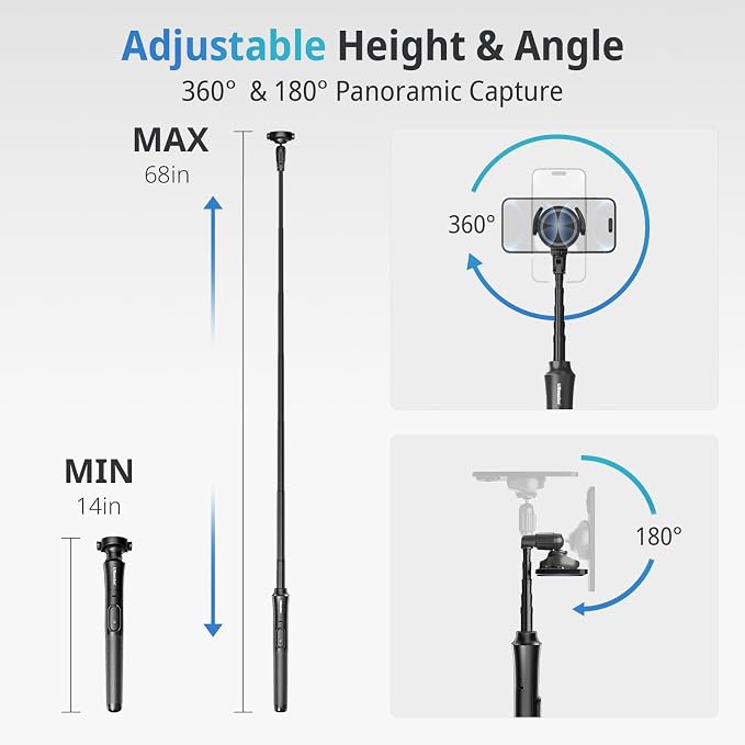 UBeesize 68'' Magnetic Selfie Stick Phone Tripod - Image 2