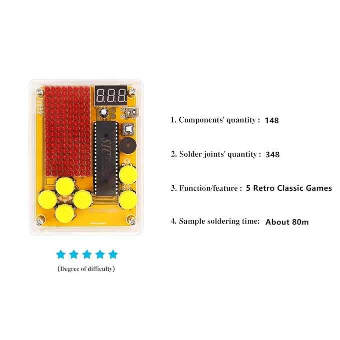 Soldering Practice Kit DIY 5 Retro Classic Games Plug-in Circuit Kit Learn - Image 2