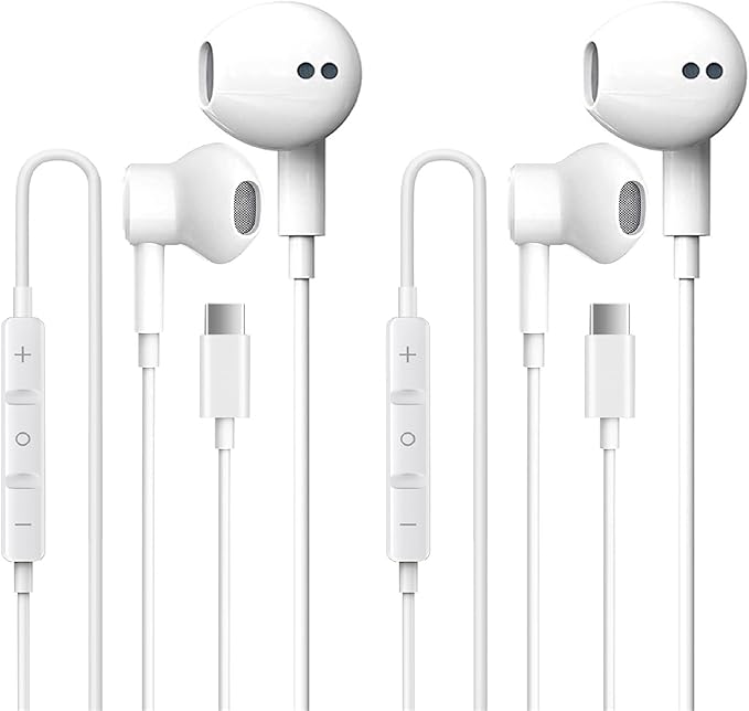 2 Pack USB C Headphones for iPhone 17, Type C Earbuds Wired Earbuds by galawelly