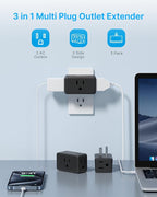 VINTAR 3 Pack Multi Plug Outlet Extender, Type A, ETL Certified - Image 2