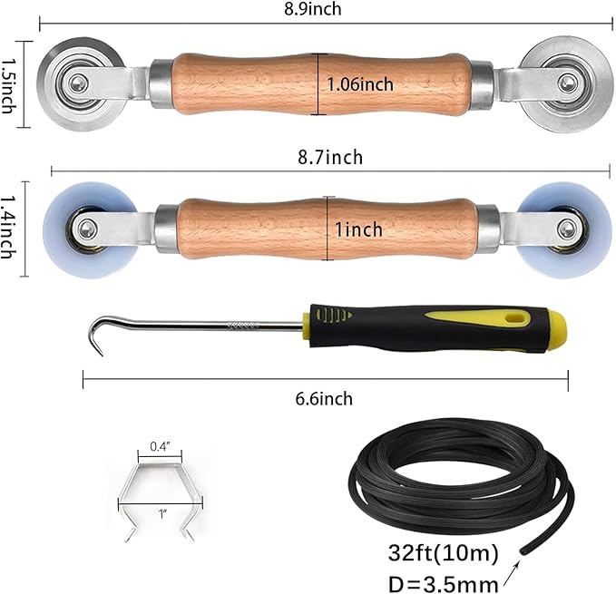 BAYTORY Upgrade Window Screen Repair Kit, Steel/Nylon Roller Tool - Image 2