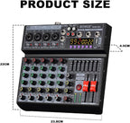 BOMGE 06A Professional 6 Channel DJ Audio Mixer, DJ Controller Sound Mixer - Image 9