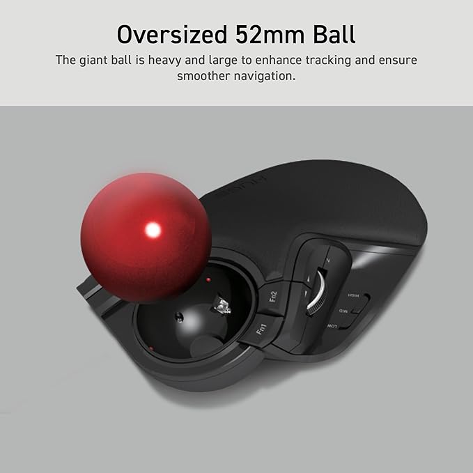 ELECOM HUGE Trackball, 2.4GHz Wireless USB, Index Finger Control, Customizable - Image 5