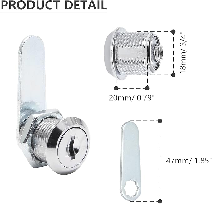Uenhoy 6 Pack Cam Locks, Keyed Alike - Image 3