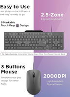 Lenovo 310 USB-A Wired Keyboard Mouse Combo, Quiet Keys, Ultra-Slim Gaming - Image 5