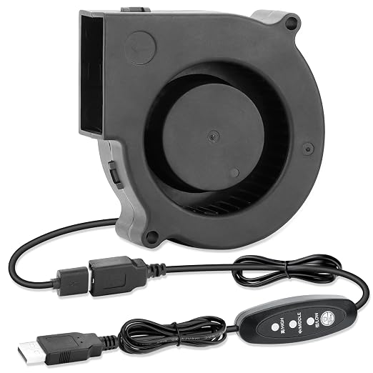 75mm x 30mm USB Blower Fan 5V Turbine Centrifugal Blower Fan by AmRunJe-CalmDownYourDevice