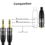 J&D 3.5 mm to 2X 3.5 mm Cable, 1.96 Feet - Image 3