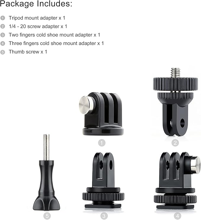 SOONSUN Tripod Mount Kit with 1/4"-20 Conversion Adapter and Cold Shoe Mount - Image 7