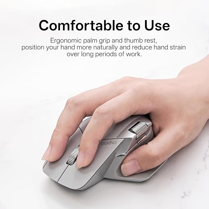 Rapoo MT760 PRO Wireless Mouse, NearLink + Bluetooth 5.0 Multi-Device, 12K DPI - Image 8