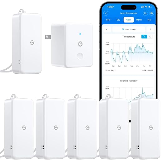 GoveeLife 2.0 WiFi Hygrometer Thermometer 6 Pack, Smart Humidity Temperature by GoveeLife