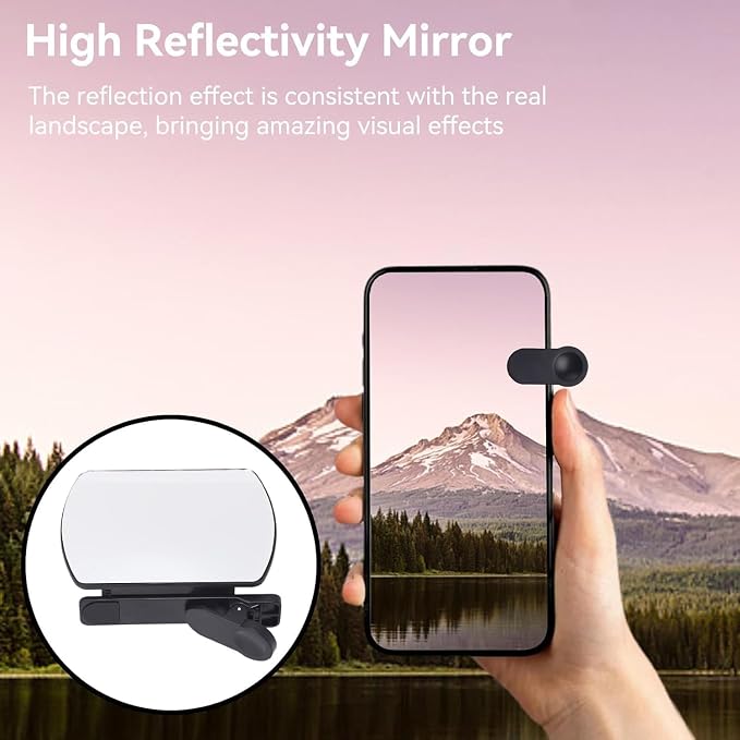 Smartphone Camera Mirror Reflection Clip Kit, Adjustable HD Glass Mirror Effect - Image 3