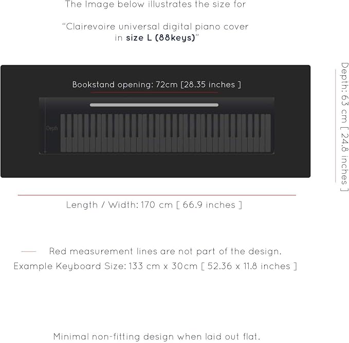 Clairevoire Piano Keyboard Dust Cover - Image 4