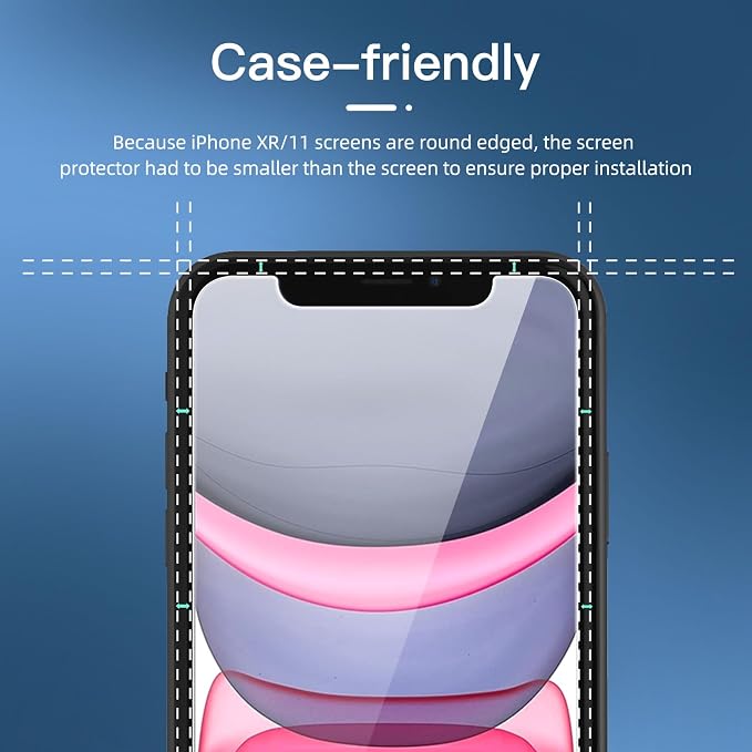NEW'C 3 Pack Privacy for iPhone 11, iPhone XR Screen Protector, Enhanced - Image 3