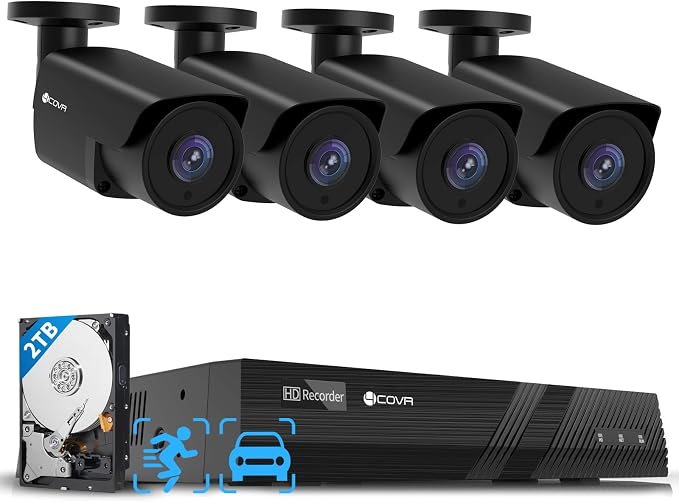 4COVR 4K PoE Security Camera System, 8CH 8MP H.265 UHD NVR by 4COVR