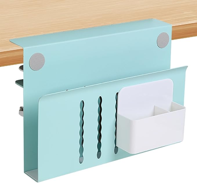Desk Side Storage Organizer, Under Desk Laptop Holder Clamp on Table Shelf by osseph