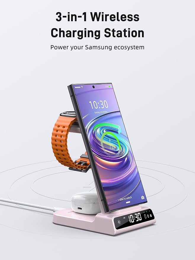 Wireless Charger for Samsung Charging Station, 3 in 1 Android Phone Charger for - Image 2