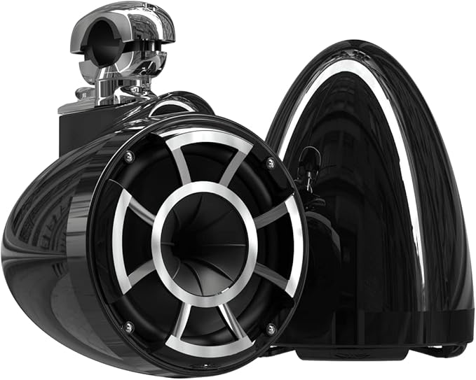 wet sounds Rev 8 Black V2 Revolution Series 8" Black Tower Speakers w/Swivel by wetsounds