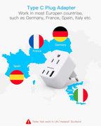 European Travel Plug Adapter for International, HANYCONY Italy Spain Power - Image 6