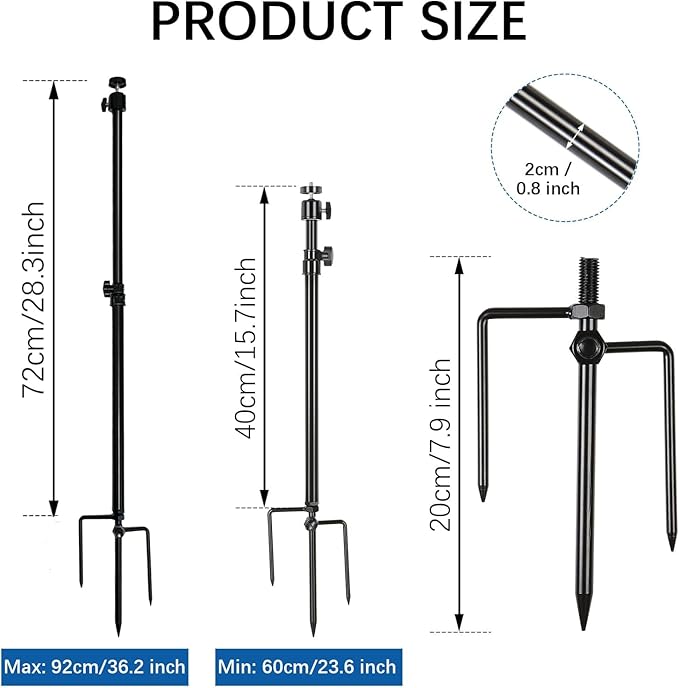 Trail Camera Mount, Height Adjustable & 360° Rotating Stake, Dual-Mode Base - Image 4