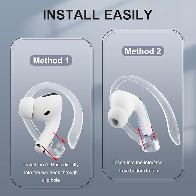 2 Pairs AirPods Ear Hooks for AirPods Pro 2, AirPods Pro, AirPods 4, 2 & 1 - Image 5