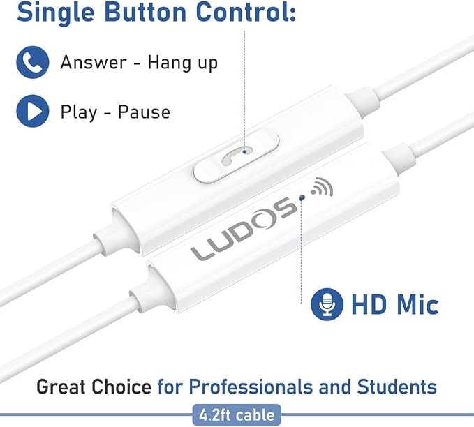 LUDOS Ultra USB C Headphones for iPhone 16 15 Pro Max Plus iPad Pro, 5 Years - Image 3