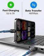 Multi Charging Cable 2Pack 6FT, 3 in 1 Charger Cable Braided Universal Phone - Image 4