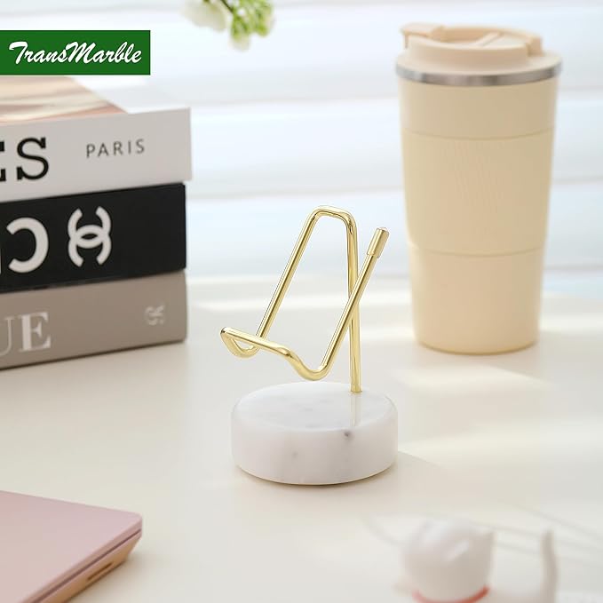 Marble Phone Stand with Metal Holder, Charging Available While Using, Swipe Up - Image 5