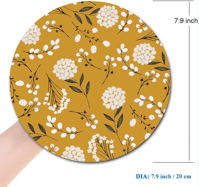 Round Mouse Pad, Cute Floral Mouse Pad - Image 2