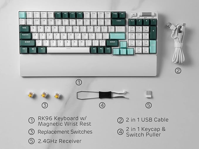 RK ROYAL KLUDGE RK96 RGB Limited Ed, 90% 96 Keys Wireless Triple Mode - Image 8