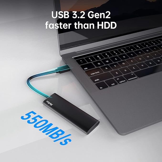 Netac 250GB Portable SSD USB 3.2 Gen 2 External Solid State Drive Backup Slim - Image 2