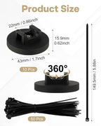 Magnetic Zip Tie Mount Wire Cable Holder, Include 10 Pcs 43mm Magnetic Cable - Image 2