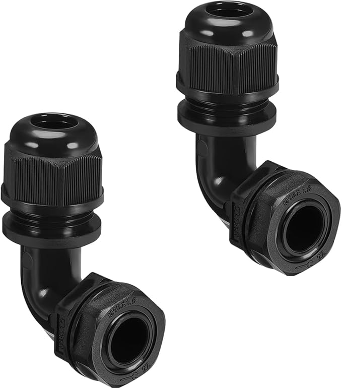 LeMotech M16 Cable Gland, 90 Degree Adjustable 6-10mm Strain Relief, Cord by LeMotech